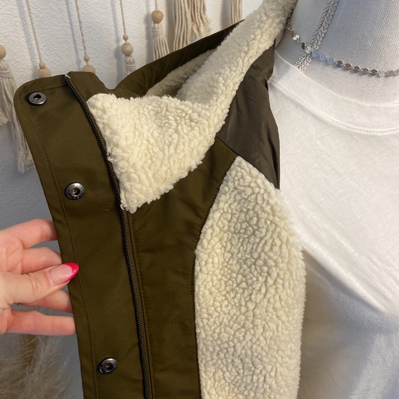 Columbia South Canyon coat faux Sherpa lining womens olive green jacket large - Picture 7 of 16